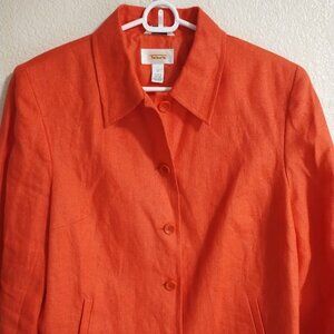 Talbots:  Beautiful Coral Linen Jacket!